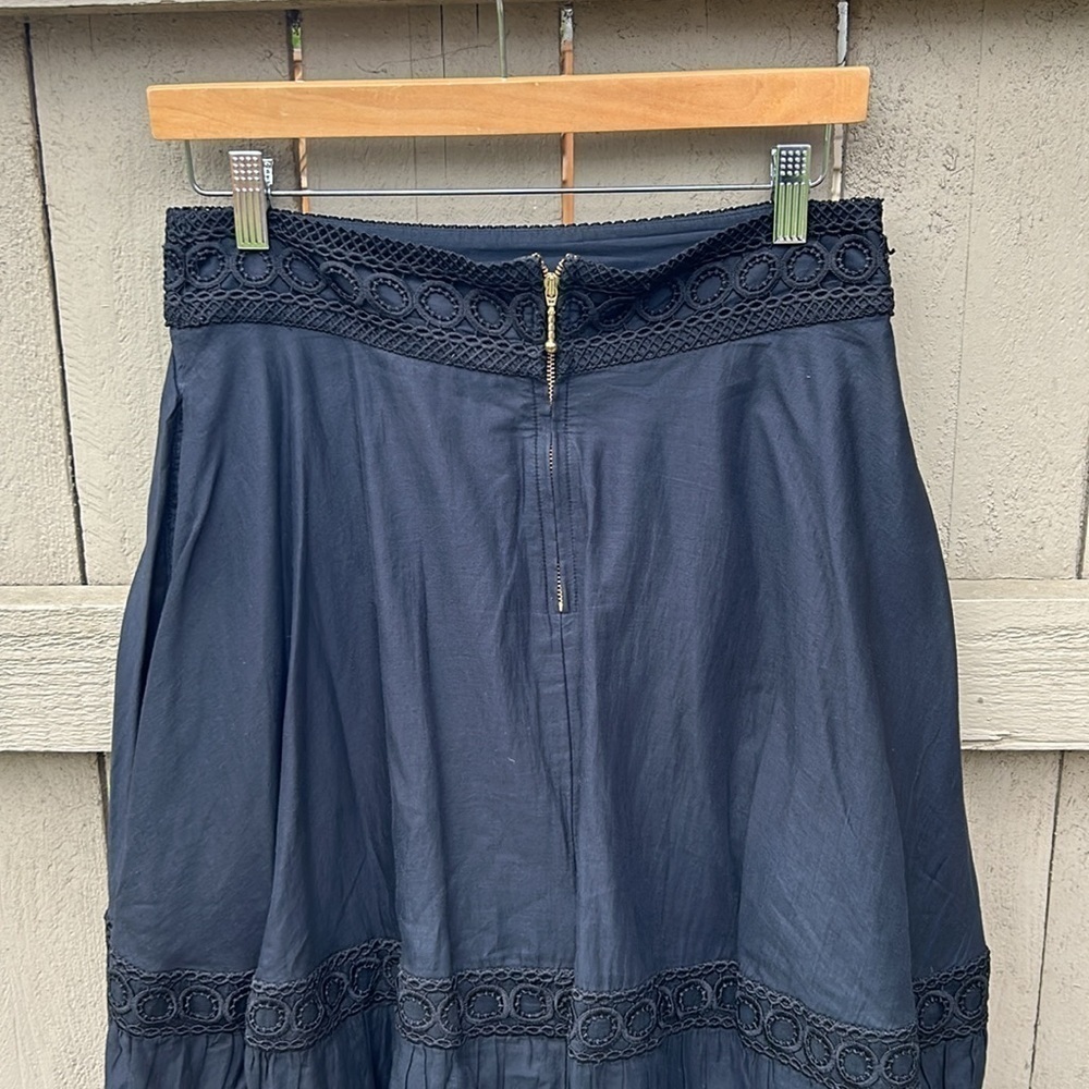 J. Crew Point Sur Tiered Boho Style Midi Skirt Sz 6 Bohemian Feminine Midi - Picture 5 of 5